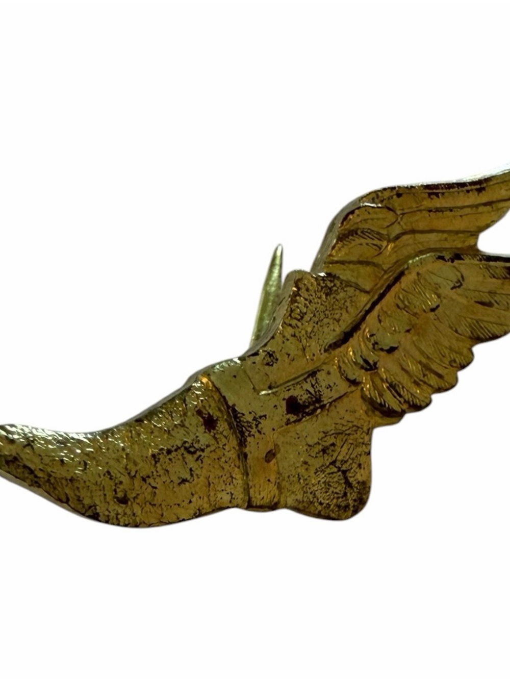 Varsity Gold Wing Brooch Pin - Elegant Metallic Wing Accessory